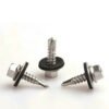 DIN7504 stainless steel self-drilling screw with hex washer head and EPDM bonded washer 3