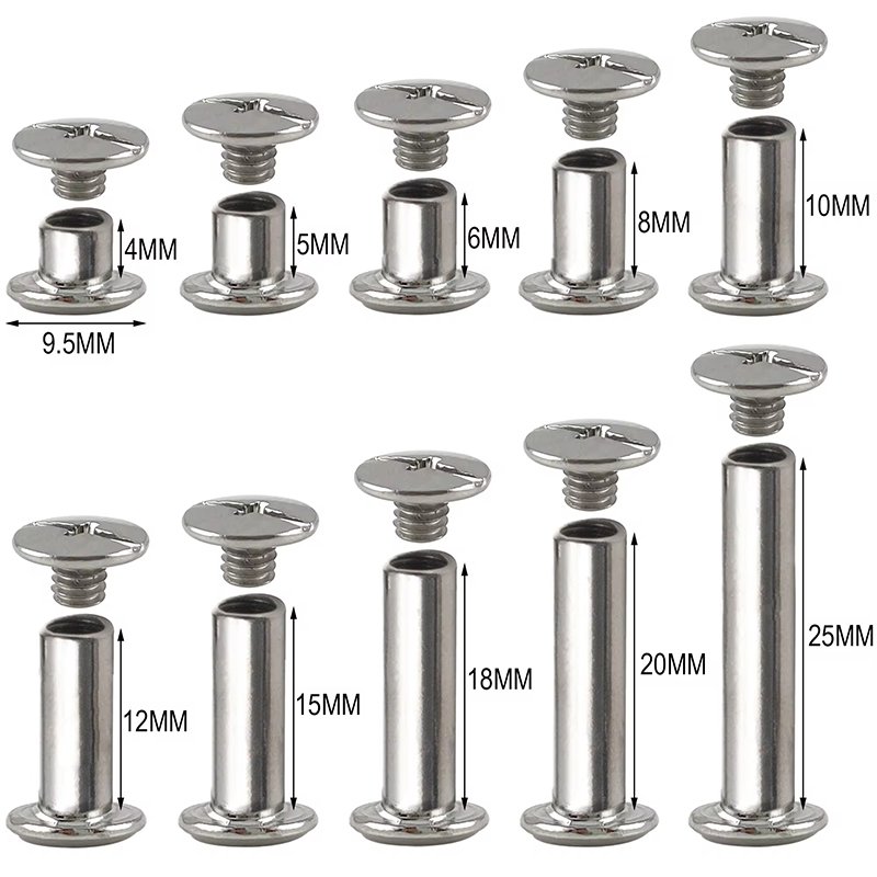 Flat Head Chicago Screw Rivets for Leather/Belt/ Wallet/Handbag
