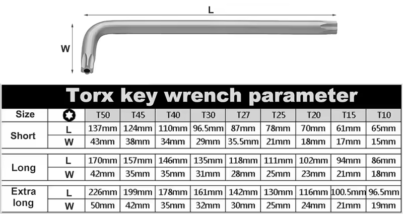 Torx Head L Key Allen Wrench Tools Set for Automotive Repairs 07 Torx Head L Key Allen Wrench Tools Set for Automotive Repairs