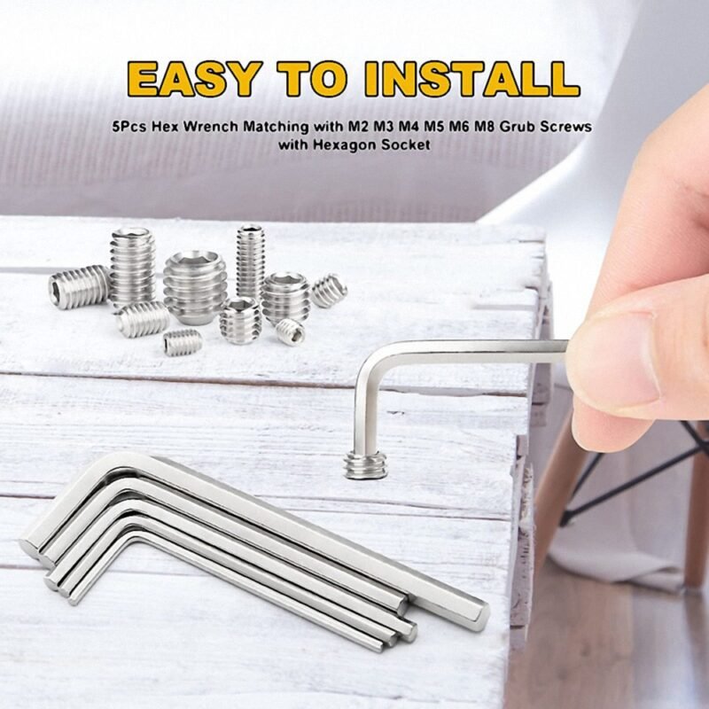Allen socket blind grub set screw insert nut, stainless steel, DIN916, hex socket 3