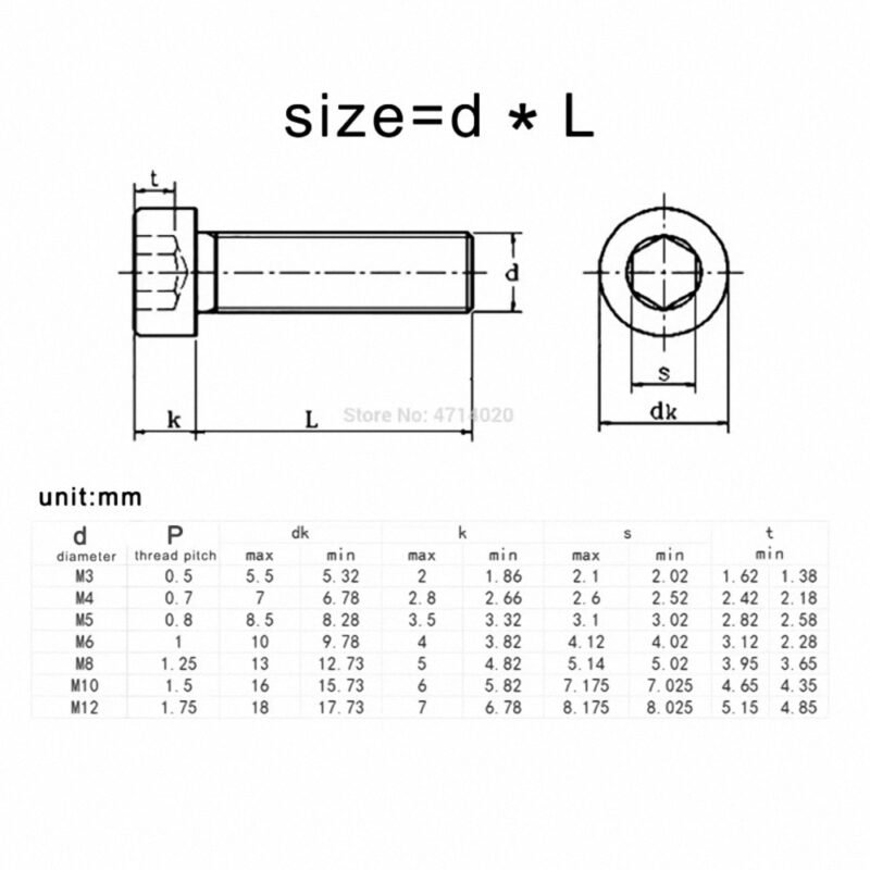 Black hexagon socket head joint connector bolt with hex socket drive 3