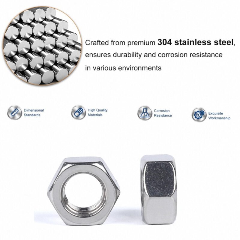 DIN934 Stainless Steel Nuts Hex Lock Nuts 05 Huaduo Nuts DIN934 Stainless Steel Nuts Hex Lock Nuts