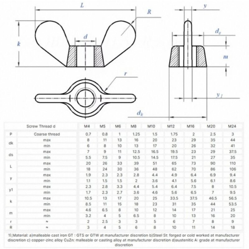 Stainless Steel DIN315 Wing Butterfly Nut