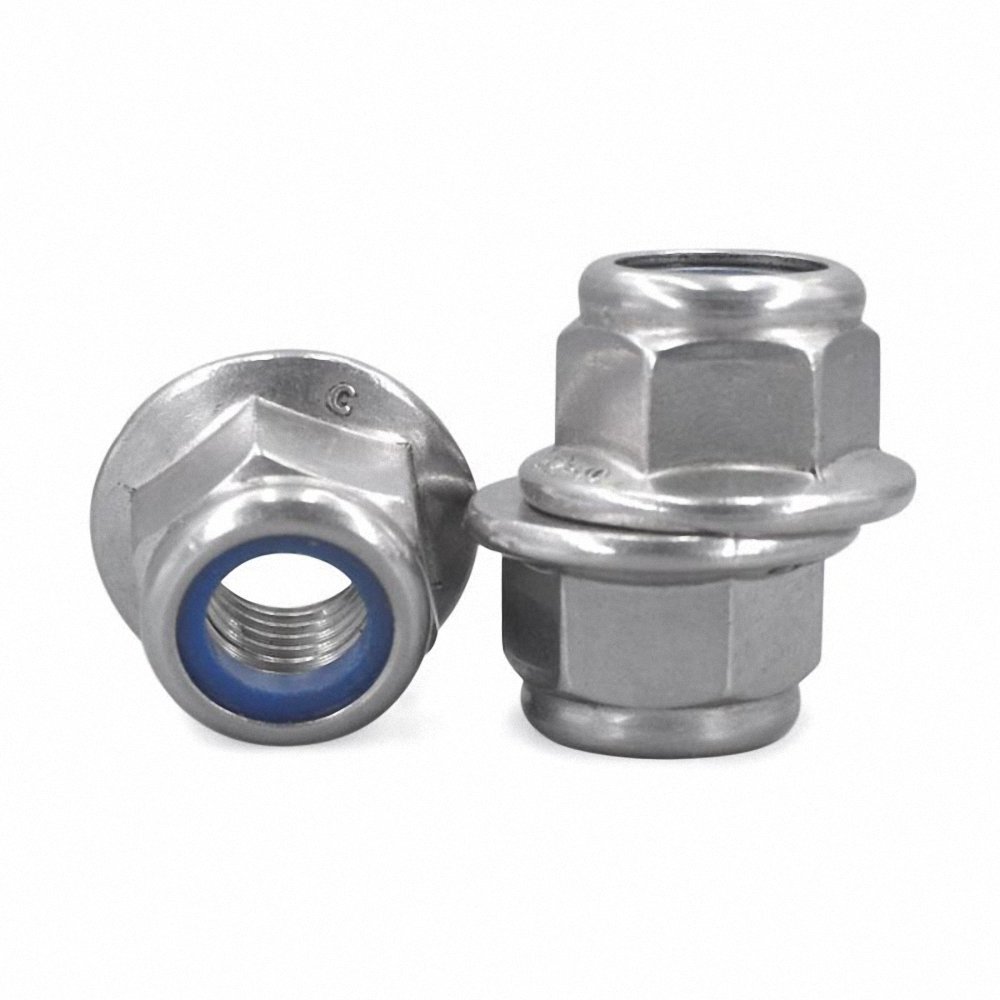 Stainless Steel Hexagonal Flange Washer Nuts 05 Stainless Steel Hexagonal Flange Washer Nuts