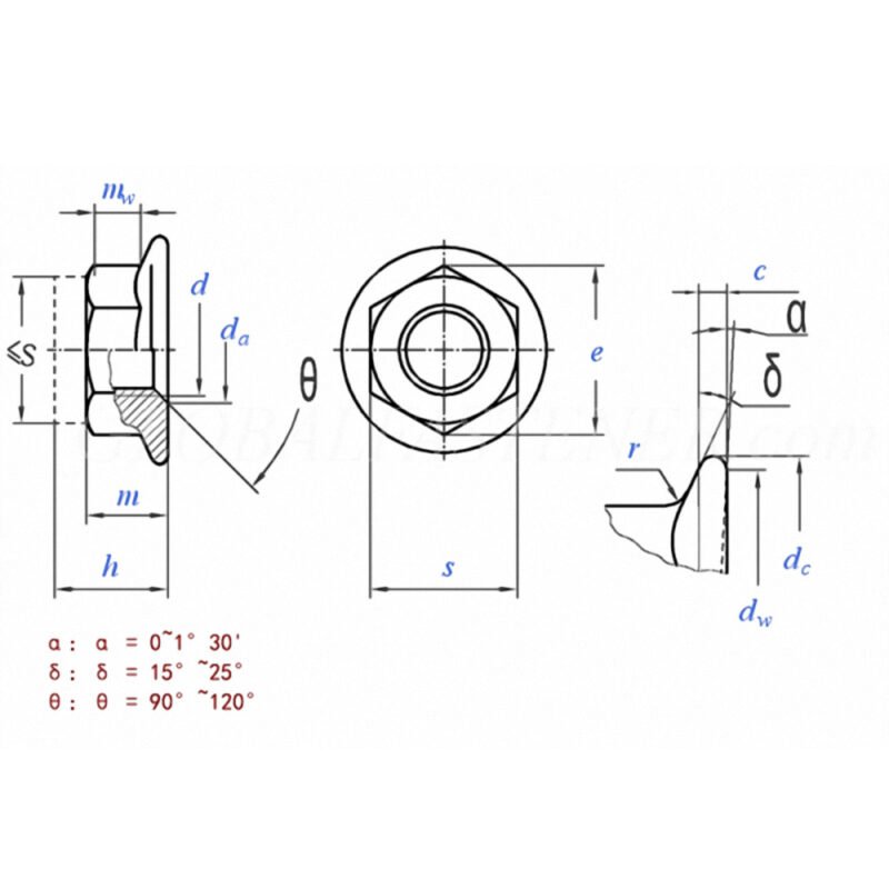 Stainless Steel Hexagonal Flange Washer Nuts