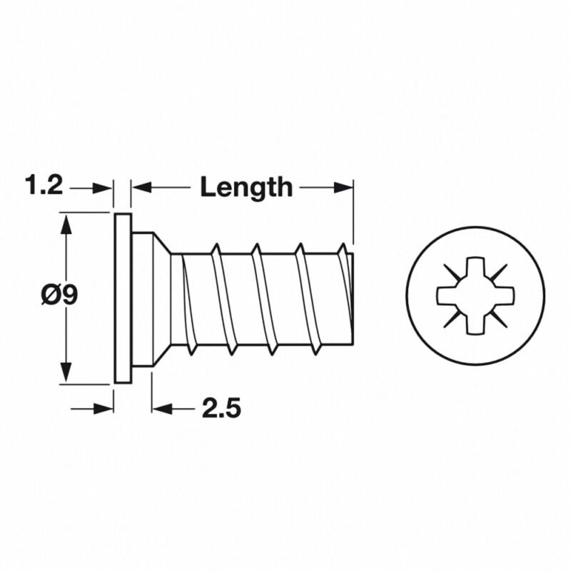 Stainless Steel Phillip Cross Recessed Countersunk Flat Head Euro Screw