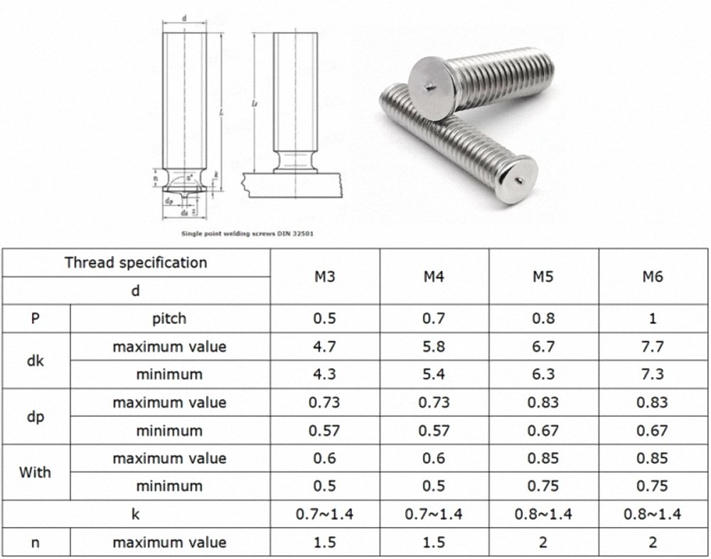Weld Spot Stud Screw Bolt