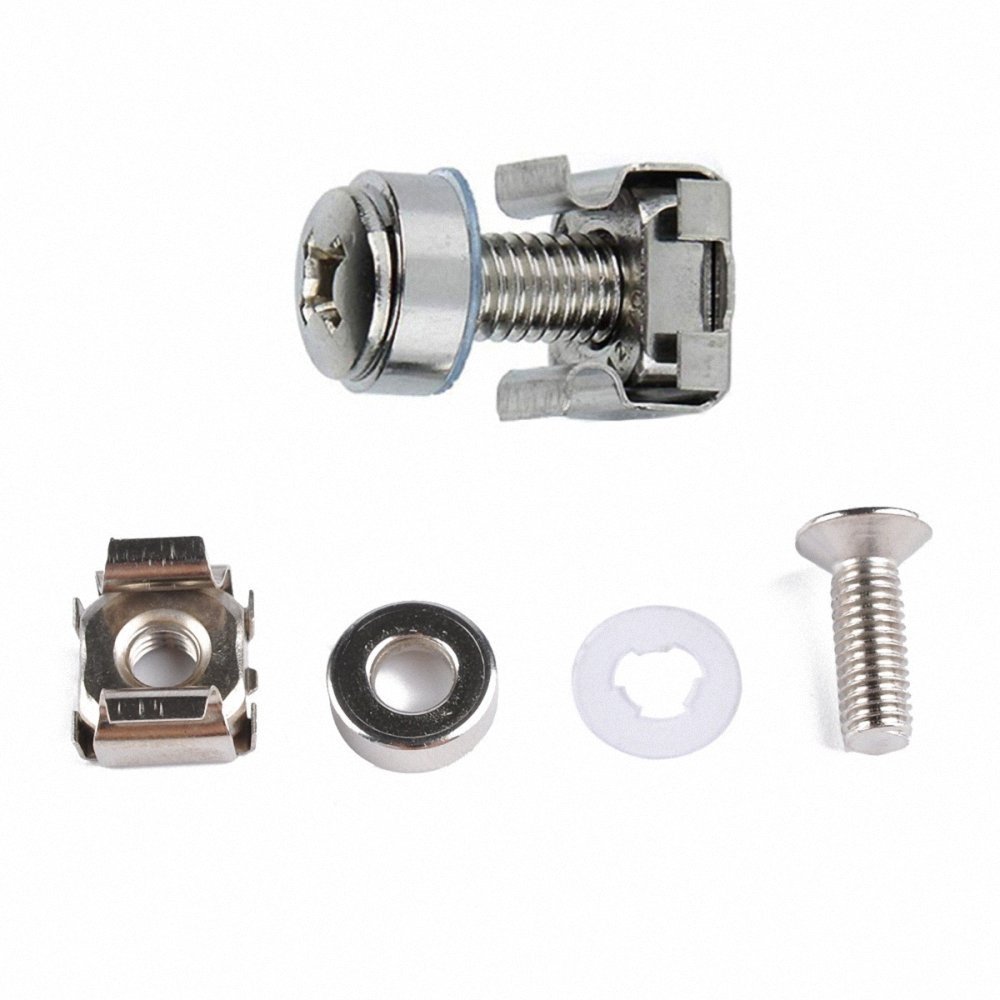 Stainless Steel Cage Nut holding a Zinc Plated Square Nut with Mounting Screw
