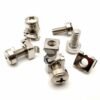 Stainless Steel Cage Nut holding a Zinc Plated Square Nut with Mounting Screw