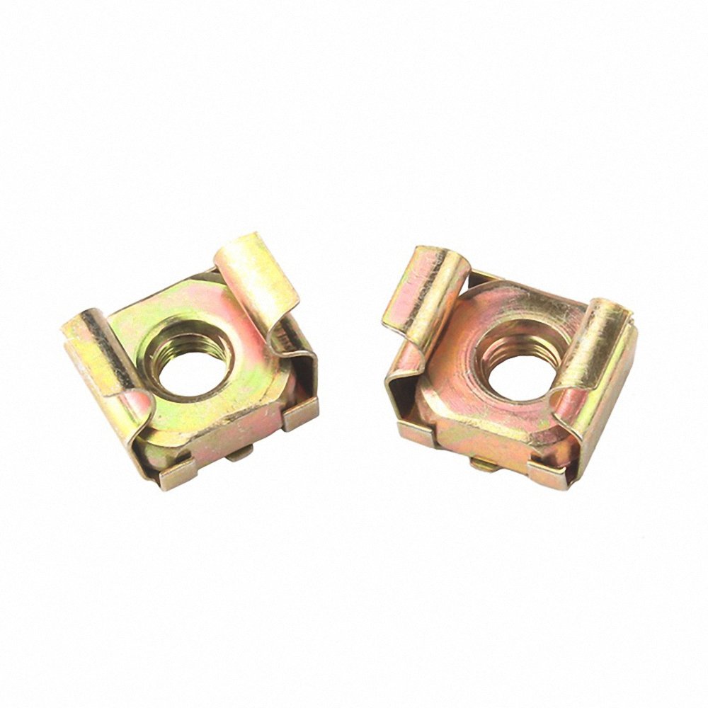 Stainless Steel Cage Nut holding a Zinc Plated Square Nut with Mounting Screw