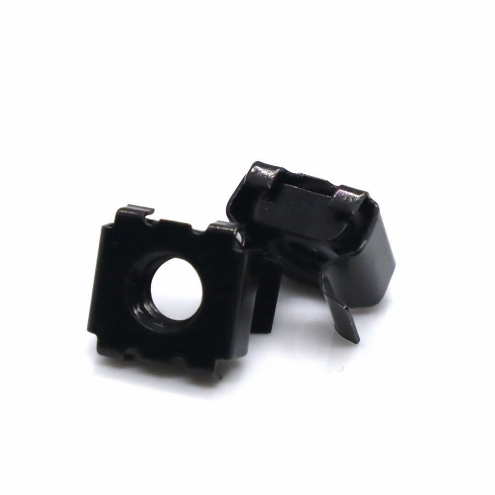 Stainless Steel Cage Nut holding a Zinc Plated Square Nut with Mounting Screw