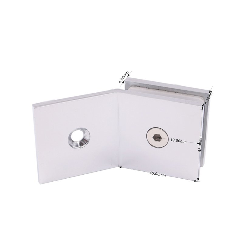 135 Degree Brass Wall Mounted Glass Clips Glass Door Hinge Clamp