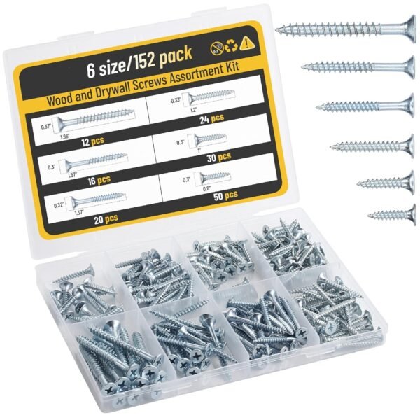 152 pcs Wood Screws Kit