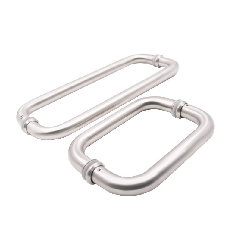 8" Back-To-Back Tubular Stainless Steel Brass Glass Door Pull Handle