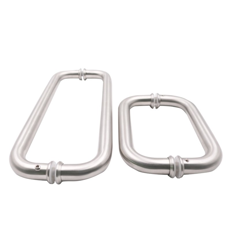 8" Back-To-Back Tubular Stainless Steel Brass Glass Door Pull Handle