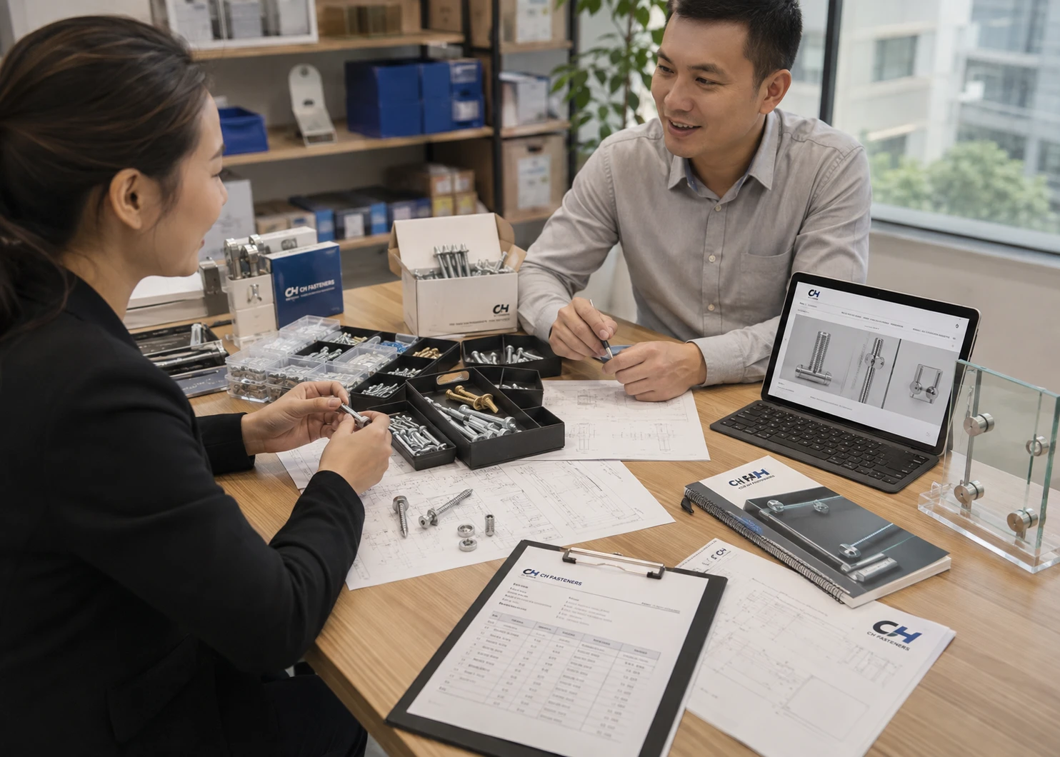 Hardware production inspection and quality control at Foshan Anlan Hardware Factory