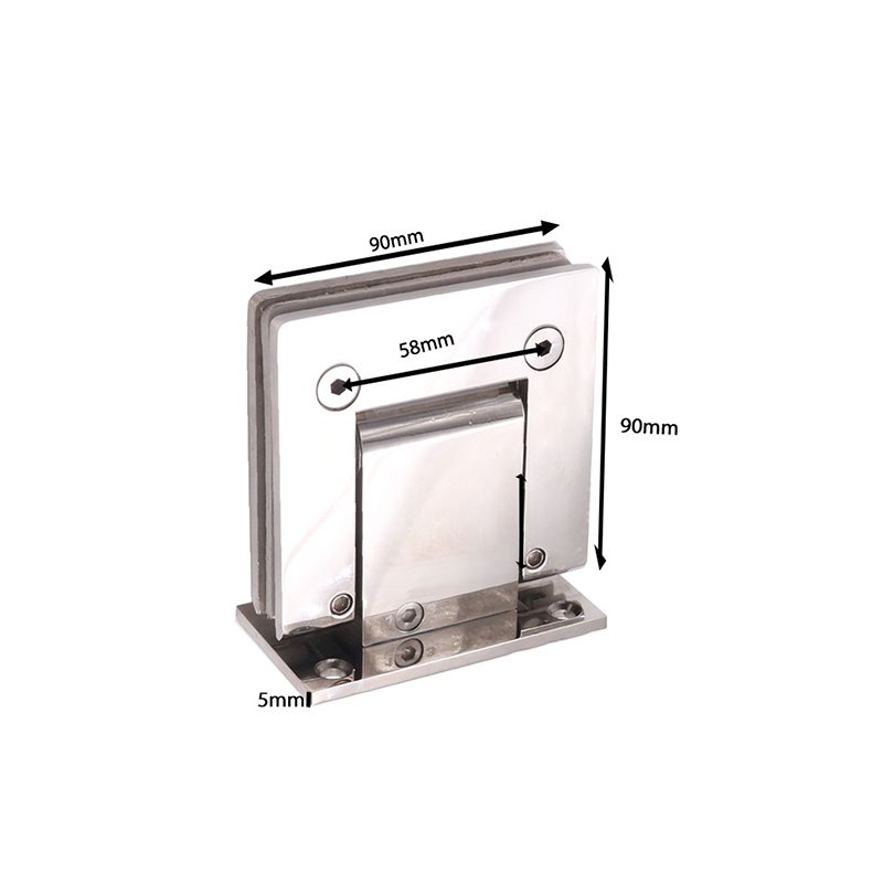 Adjustable Cushion Wall Mounted Stainless Steel Hinge Glass Bathroom Accessories