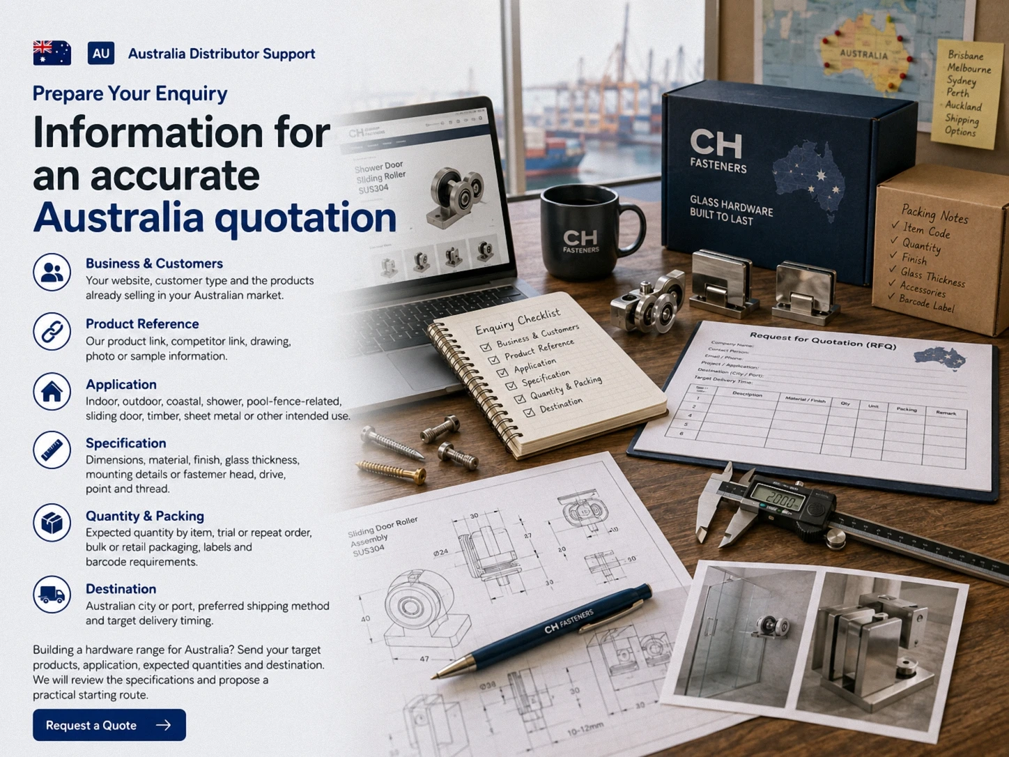 Proveedor de tornillos para máquina para distribuidores australianos