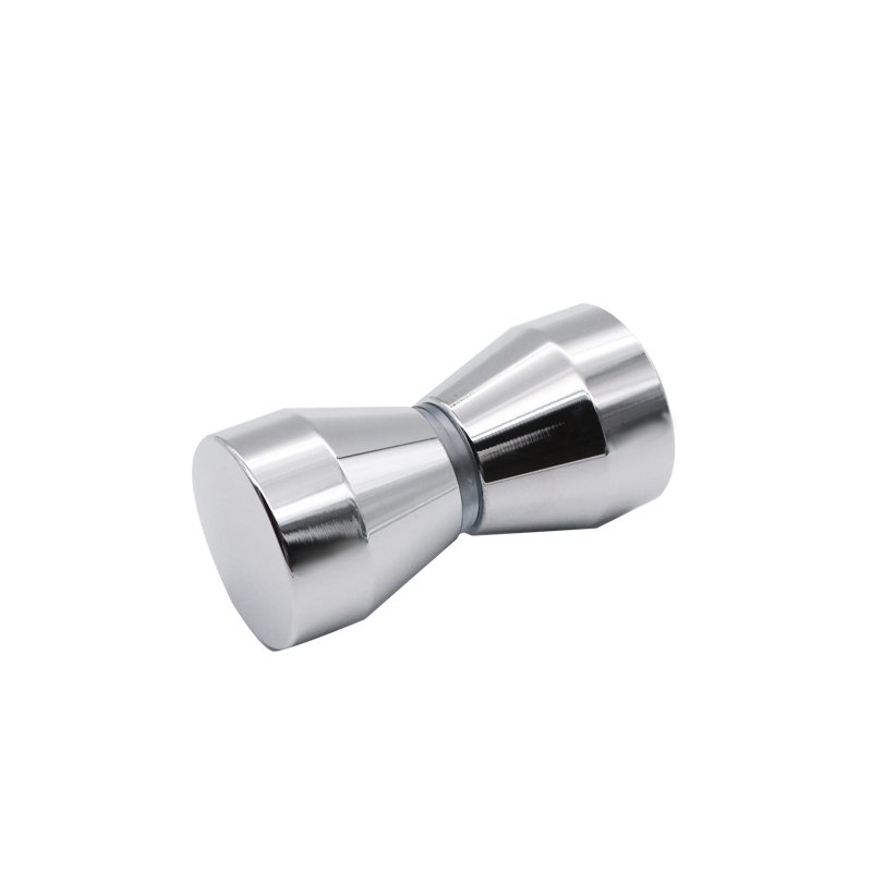 Back-To-Back Conical Door Knob Tempered Glass Sliding Door Handles