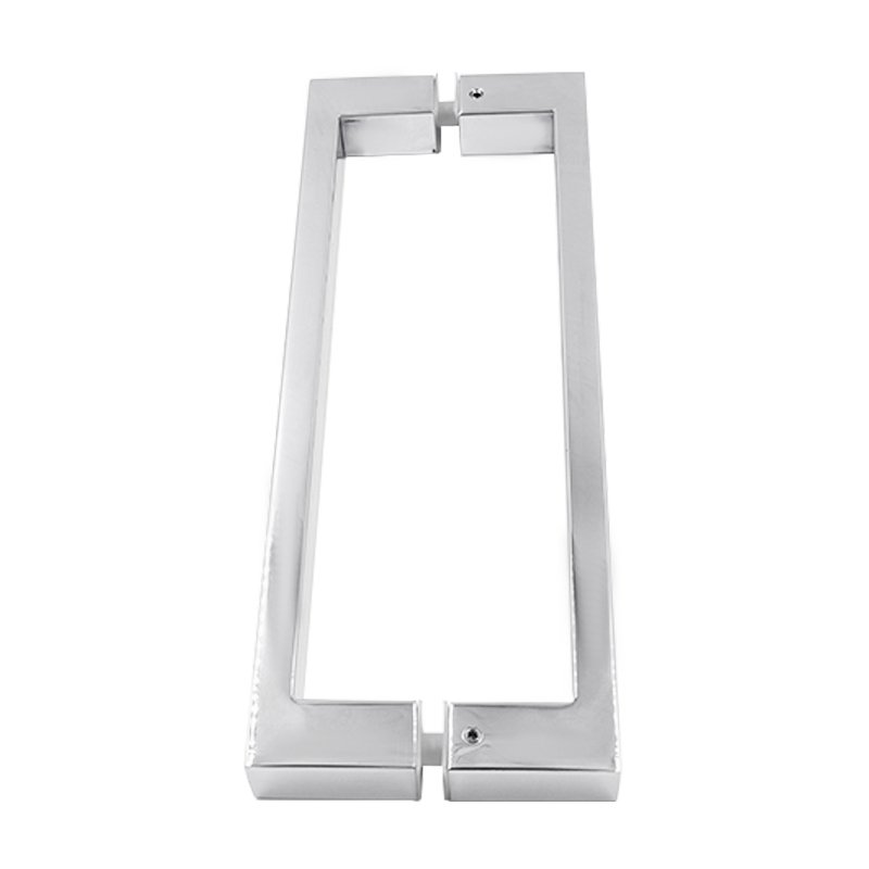 Back-To-Back Square Stainless Steel Shower Hardware Glass Pull Handle