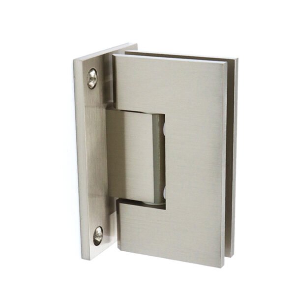 Brushed Nickel 90 Degree Wall To Glass Bathroom Door Hinges