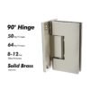 Brushed Nickel 90 Degree Wall To Glass Bathroom Door Hinges 2 Brushed Nickel 90 Degree Wall To Glass Bathroom Door Hinges
