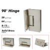 Brushed Nickel 90 Degree Wall To Glass Bathroom Door Hinges 3 Brushed Nickel 90 Degree Wall To Glass Bathroom Door Hinges