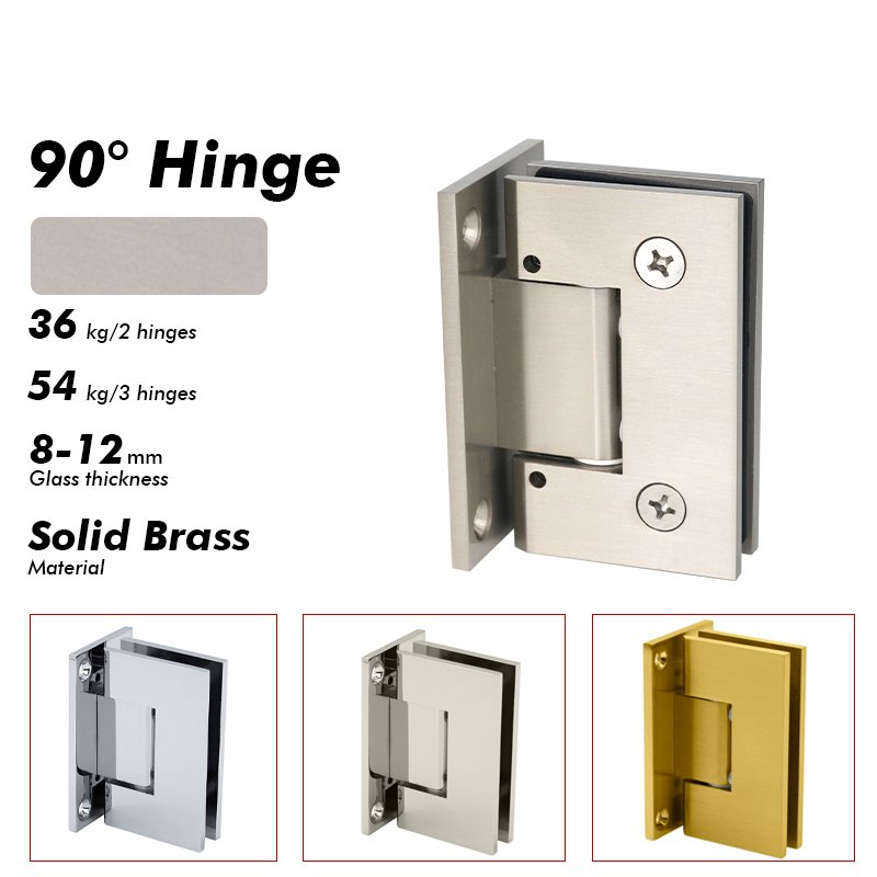 Brushed Nickel Adjustable Glass Glass Accessories Solid Brass Shower Door Hinges