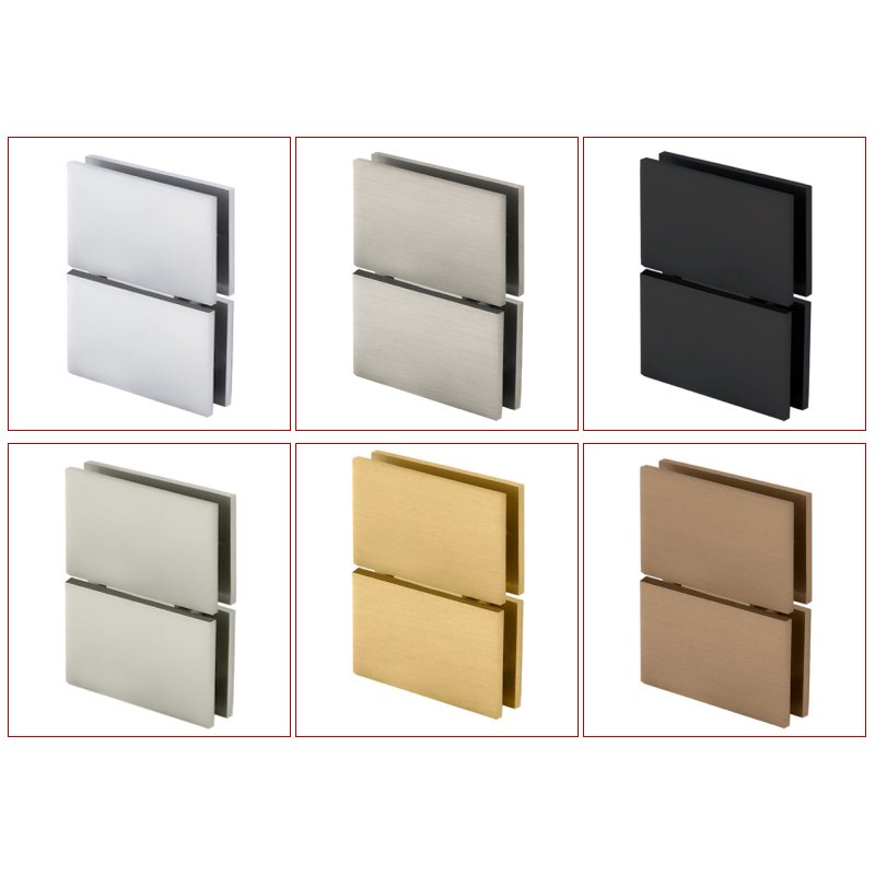 Brushed Nickel Adjustable Shower Hinges 360 Degree Rotatable Glass Door Pivot Hinges