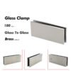Brushed Nickel Fixed Clips Glass Door Clamps