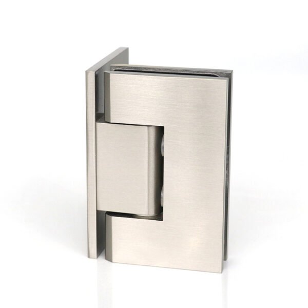 Brushed Nickel Frameless Glass 5 Degree Pre-Set Soild Brass Shower Door Hinges 1 Brushed Nickel Frameless Glass 5 Degree Pre-Set Soild Brass Shower Door Hinges