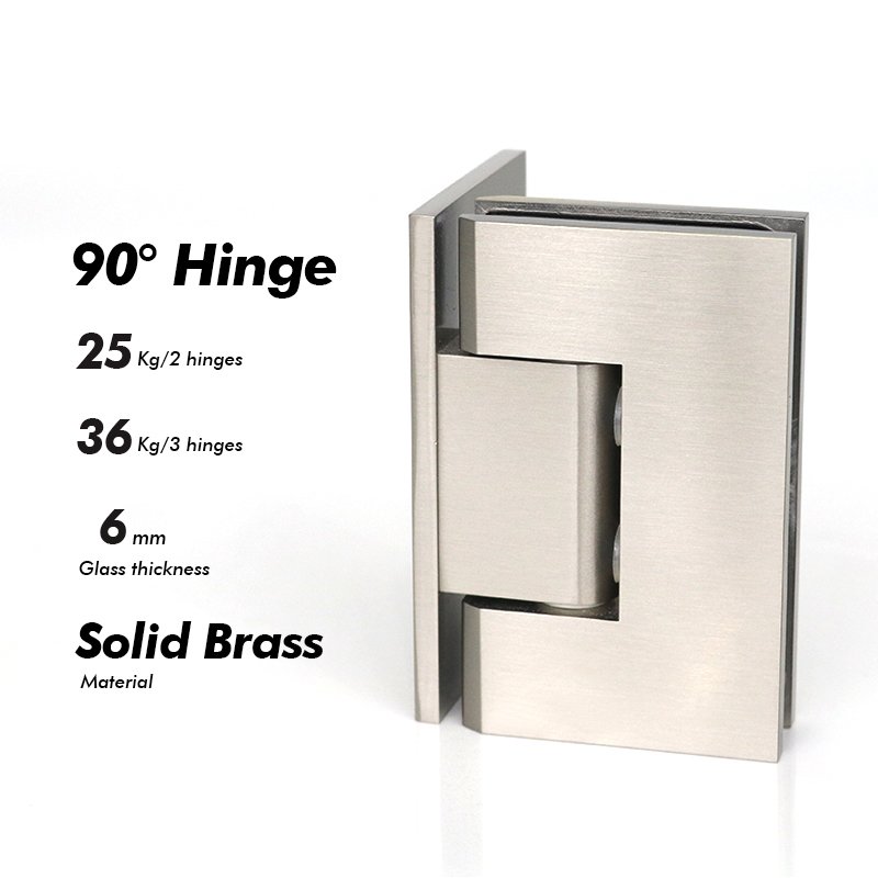 Brushed Nickel Frameless Glass 5 Degree Pre-Set Soild Brass Shower Door Hinges