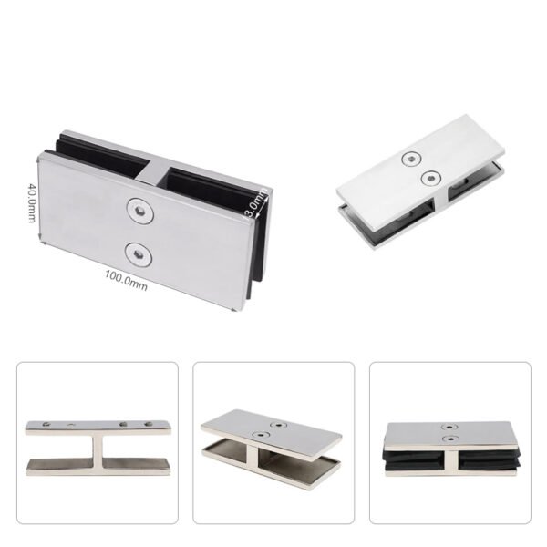 Brushed Nickel Glass Balustrade Railing Stair Handrails Clamp 1 Brushed Nickel Glass Balustrade Railing Stair Handrails Clamp