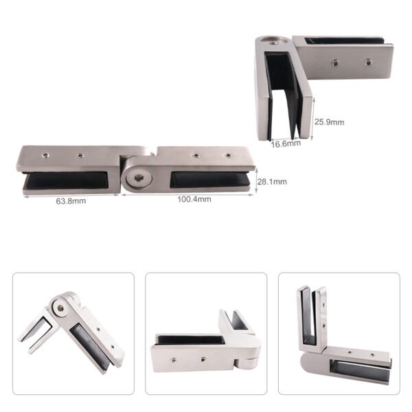 Brushed Nickel Glass Balustrade Railing Stair Handrails Clamp