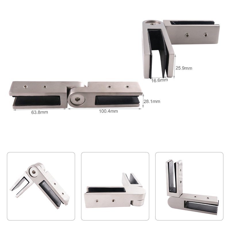 Brushed Nickel Glass Balustrade Railing Stair Handrails Clamp