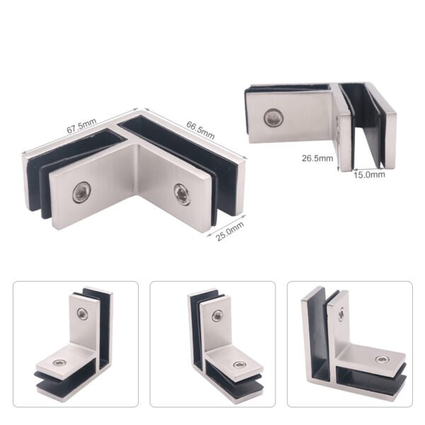 Brushed Nickel Glass Balustrade Railing Stair Handrails Clamp