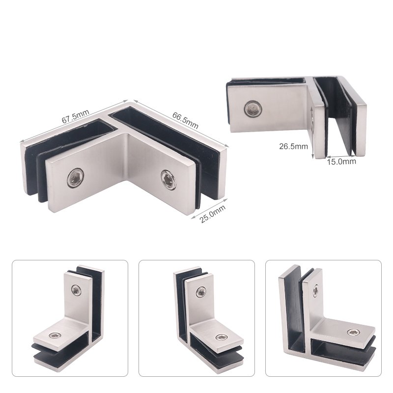 Brushed Nickel Glass Balustrade Railing Stair Handrails Clamp