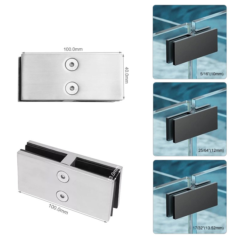 Brushed Nickel Glass Balustrade Railing Stair Handrails Clamp