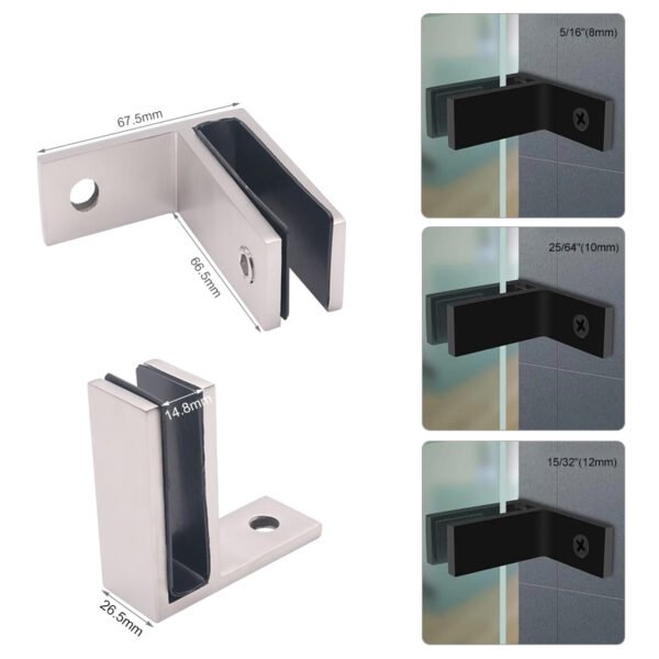Brushed Nickel Glass Balustrade Railing Stair Handrails Clamp