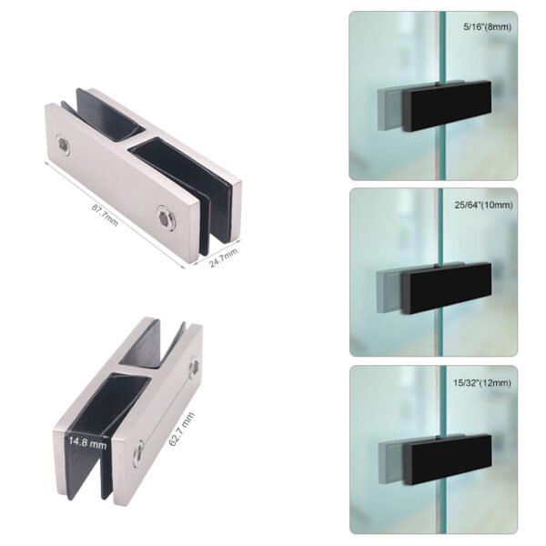Brushed Nickel Glass Balustrade Railing Stair Handrails Clamp