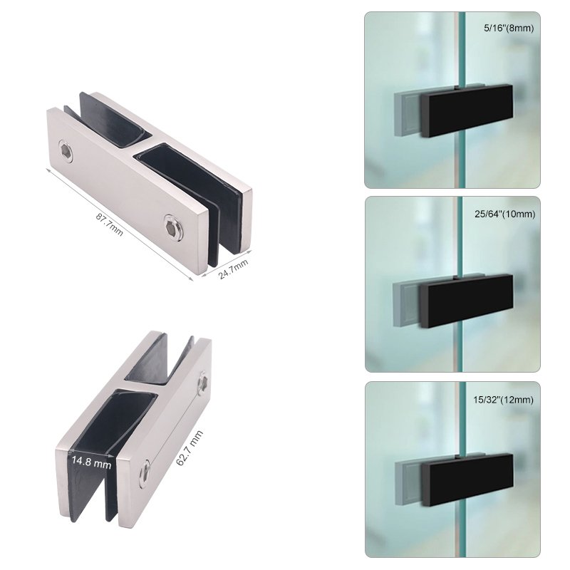 Brushed Nickel Glass Balustrade Railing Stair Handrails Clamp