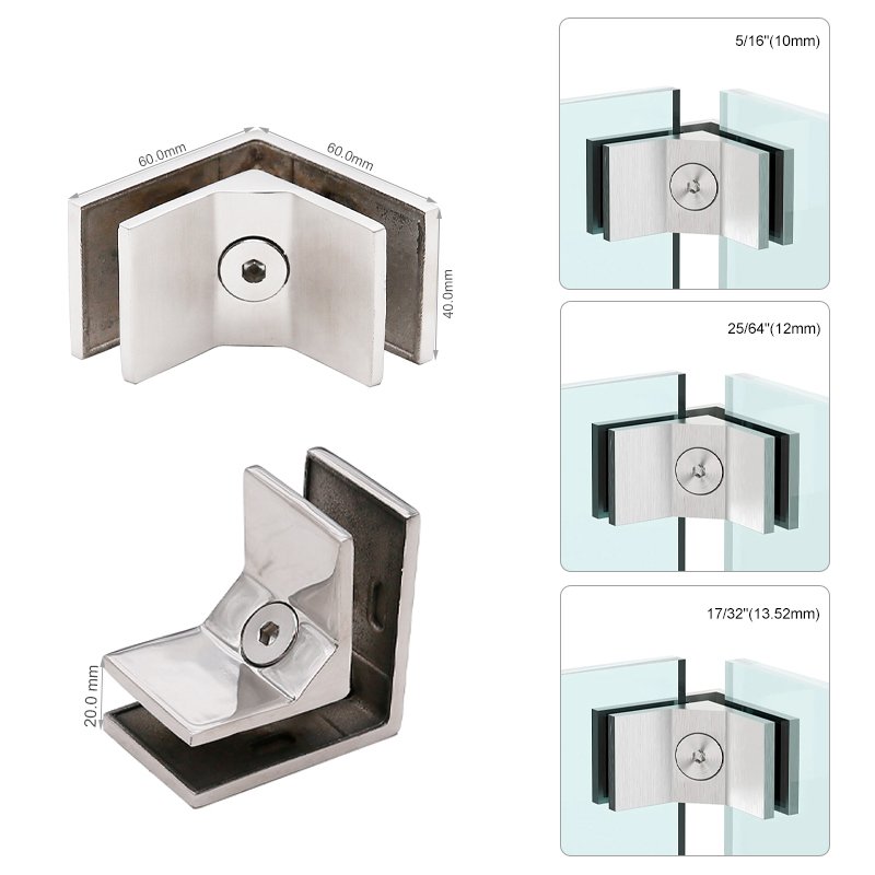 Brushed Nickel Glass Balustrade Railing Stair Handrails Clamp