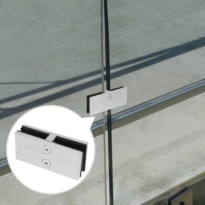 Brushed Nickel Glass Balustrade Railing Stair Handrails Clamp