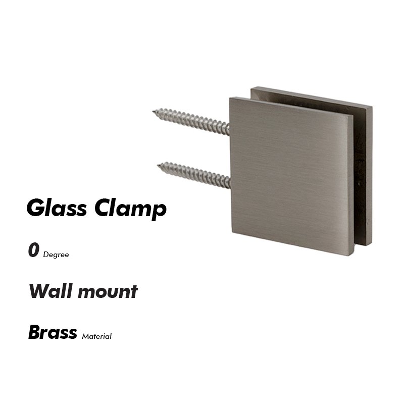 Brushed Nickel Glass To Glass Brass Shower Glass Door Clamps Fittings