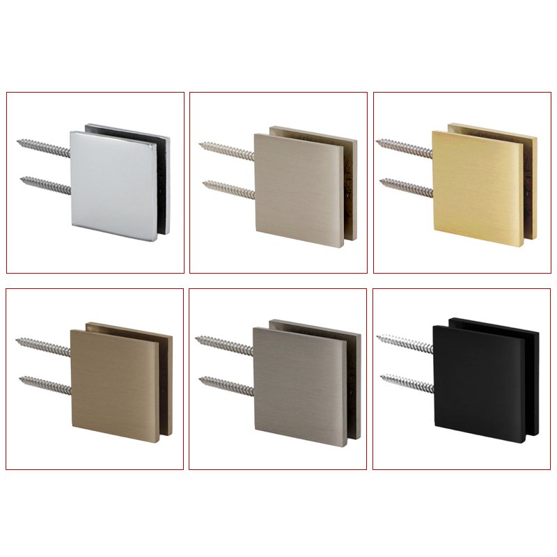 Brushed Nickel Glass To Glass Brass Shower Glass Door Clamps Fittings