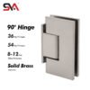 Brushed Nickel Solid Brass Bathroom Hinge Shower Door Hardwares