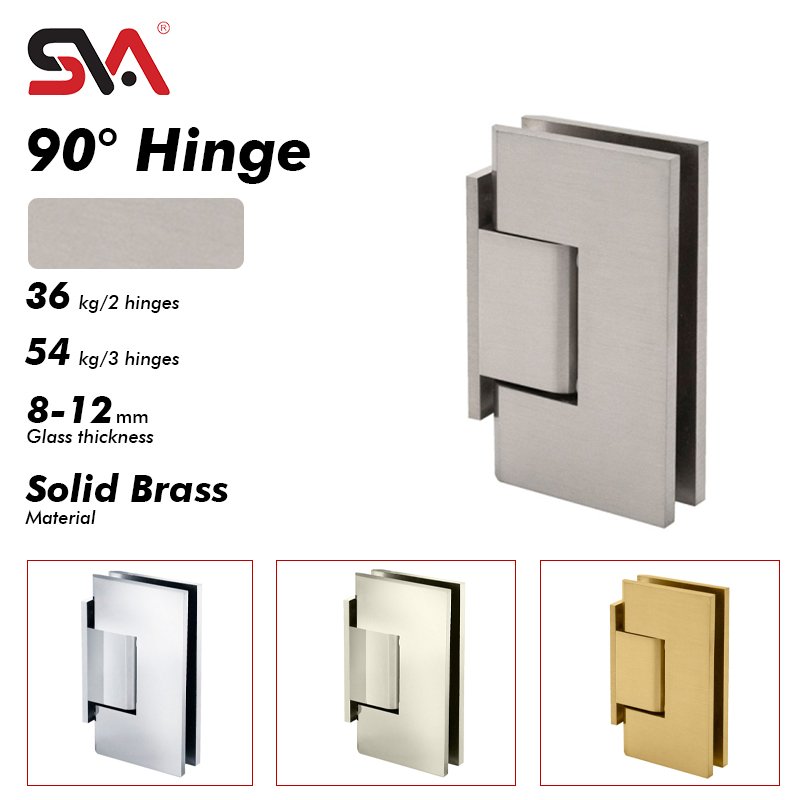 Brushed Nickel Solid Brass Bathroom Hinge Shower Door Hardwares