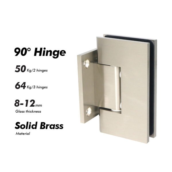 Brushed Nickel Solid Brass Shower Hinge Glass Door Hardwares