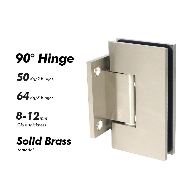 Brushed Nickel Solid Brass Shower Hinge Glass Door Hardwares