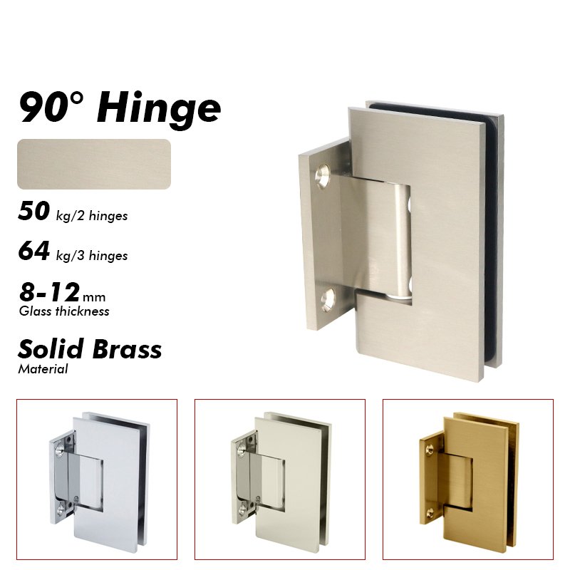 Brushed Nickel Solid Brass Shower Hinge Glass Door Hardwares